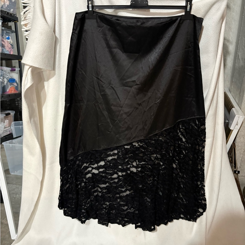 GLG Black Asymmetrical Lace Skirt